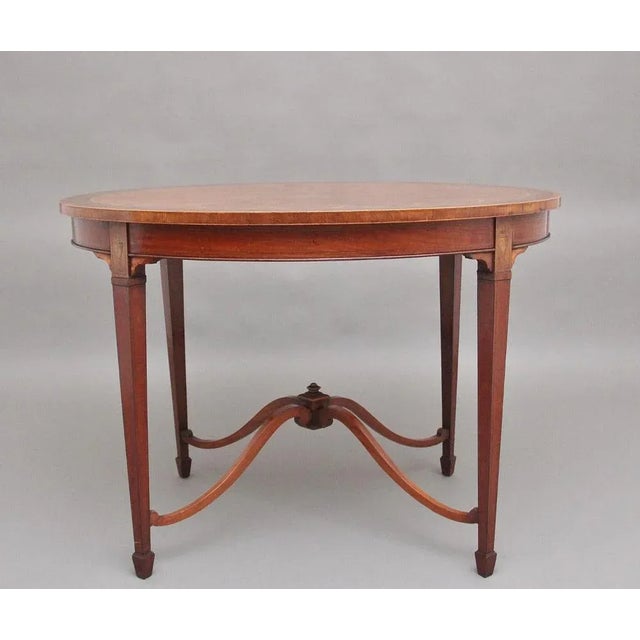 Antique Inlaid Satinwood Table, 1880 For Sale - Image 9 of 9