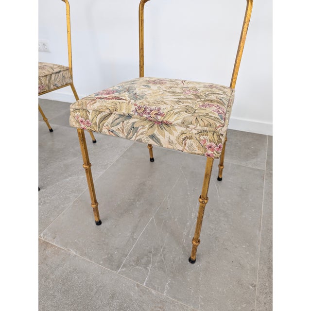 Gold Gold Wrought Iron Chairs, 1980s, Set of 4 For Sale - Image 8 of 14