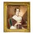 Refined Antique 19th Century Metal Framed Portrait Miniature Painting Woman For Sale