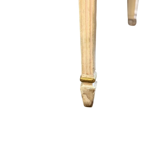 Neoclassical 1950s Demilune Painted Classical Console Tables with Green Marble Tops - A Pair For Sale - Image 3 of 18