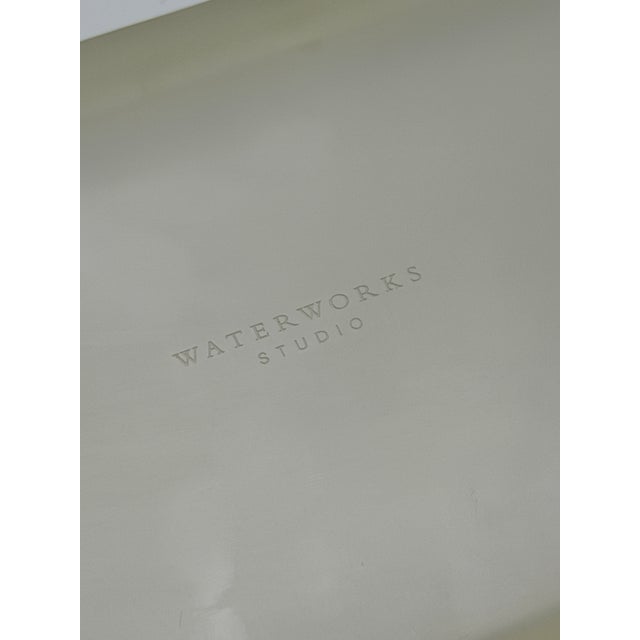 Contemporary Waterworks Frosted Glass Vanity Tray With Raised Edge For Sale - Image 3 of 6