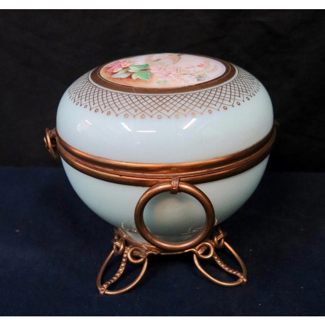 Vintage Victorian Late 19th Century Bristol Glass Trinket Box For Sale - Image 9 of 12