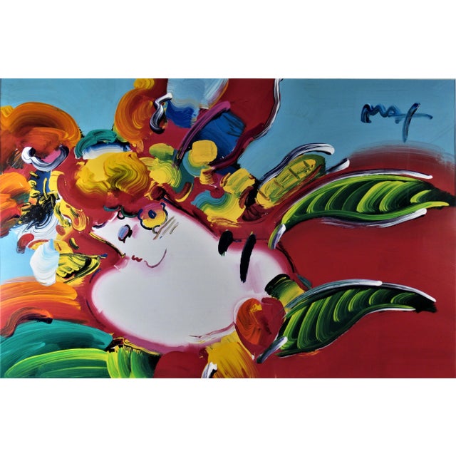 This artwork titled "Woman in Love" 2008 is a mixed media on paper (Acrylic painting on lithograph) It is hand signed in...