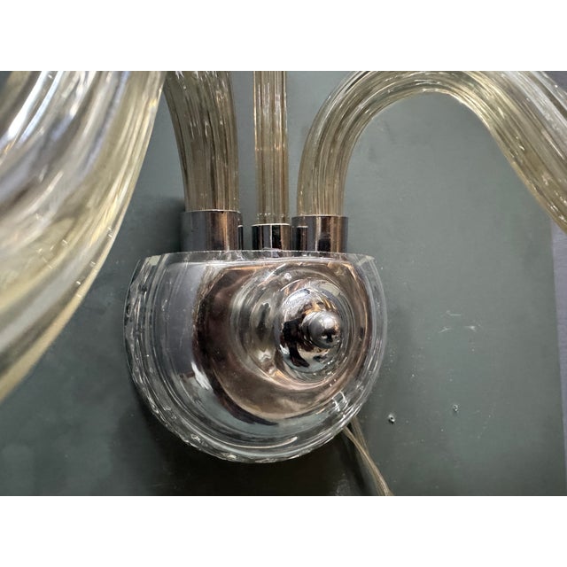 1950s Murano Glass Sconces by Barovier, 1950s, Set of 3 For Sale - Image 5 of 11