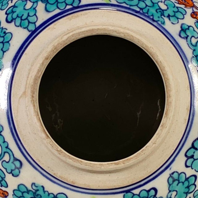 Chinese Wucai Porcelain Phoenix & Floral Covered Jar For Sale - Image 9 of 9