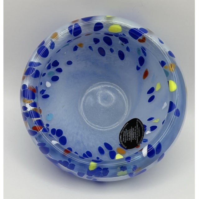 Mid-Century Modern Vinatge MCM Murano Style Nuova Cristalleria Arzanese Confetti Art Glass Bowl For Sale - Image 3 of 7