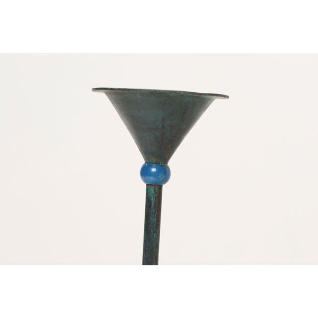 Pair of Milano Series Verdigris Bronze Candle Holders by Christian De Beaumont For Sale - Image 12 of 18