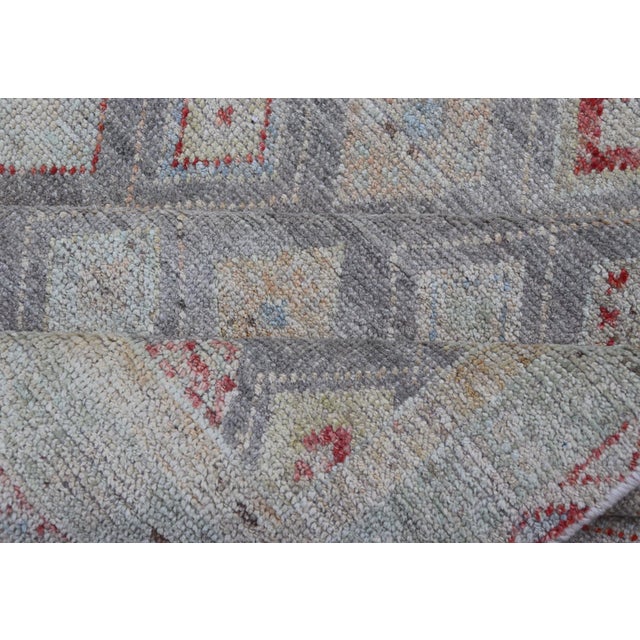 Modern Afghan Tribal Rug by Keivan Woven Arts in Wool With Sub-Geometric Design 6'4 X 9'6 For Sale - Image 11 of 12