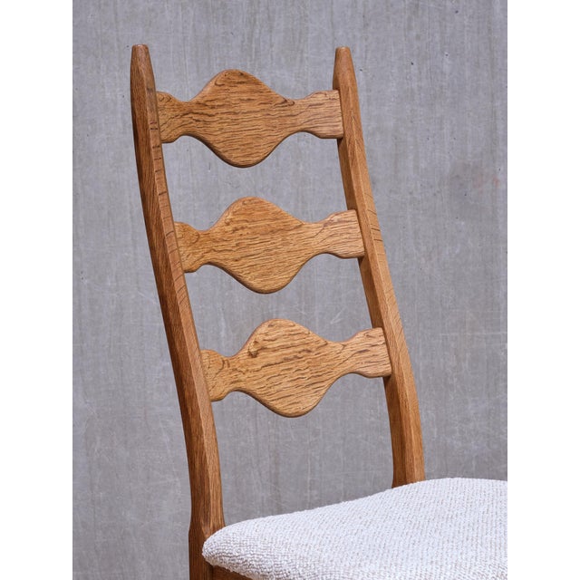 Danish Dining Chairs in Oak and Rubelli Bouclé by Henning Kjærnulf, 1960s, Set of 6 For Sale - Image 10 of 17