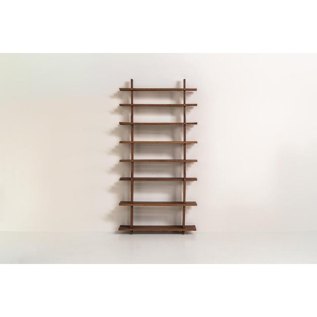 Sculptural Wengé Slat Bookcase For Sale - Image 4 of 18