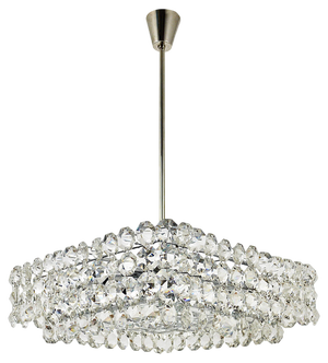 Large Austrian Square Chandelier with Diamond-Shaped Crystals from Bakalowits & Söhne, 1950s
