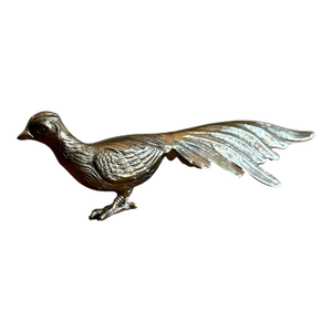 Vintage Brass Roadrunner Pheasant Sculpture, Mid-Century Hollywood Regency Style