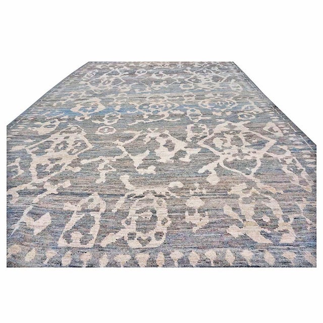21st Century Turkish Oushak Wool 8x12 Gray & Ivory Handmade Area Rug #1144090 For Sale In Houston - Image 6 of 9