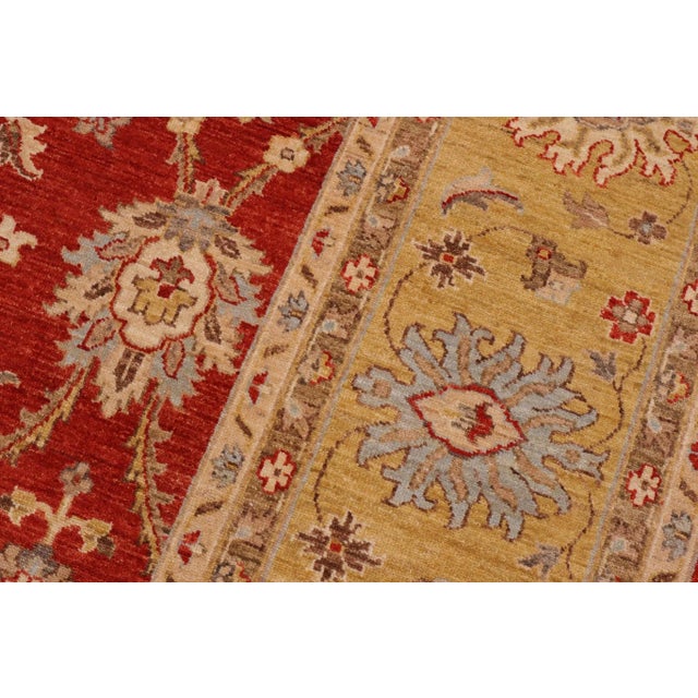 Textile Boho Chic Ziegler Orange Gold Hand-Knotted Wool Rug - 9'1'' X 12'2'' For Sale - Image 7 of 8