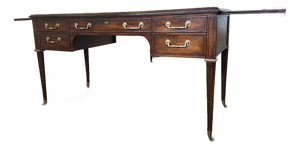 Early 20th Century John Widdicomb Mahogany Partner's Desk With Leather Top and Pull-Out Writing Slides