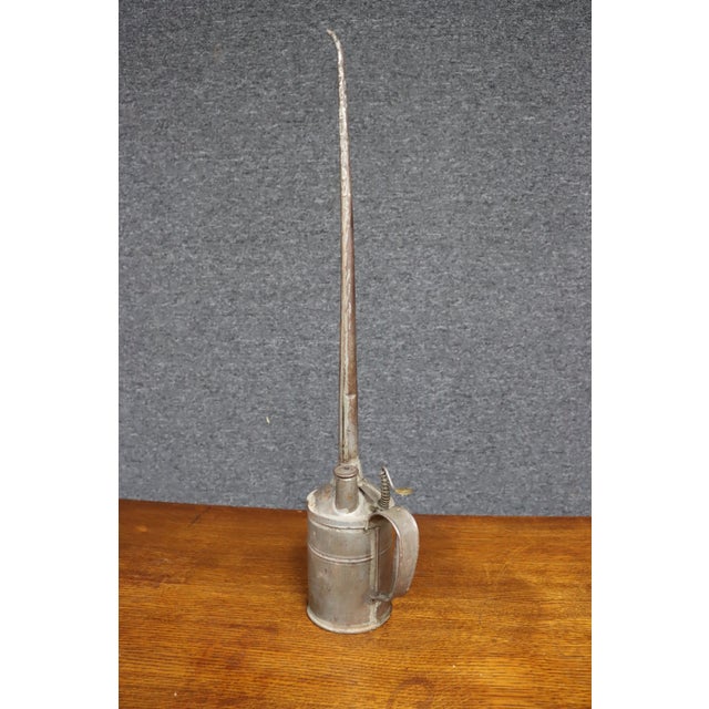 Early 20th Century Antique Tin Oil Can With Long Spout For Sale - Image 5 of 9