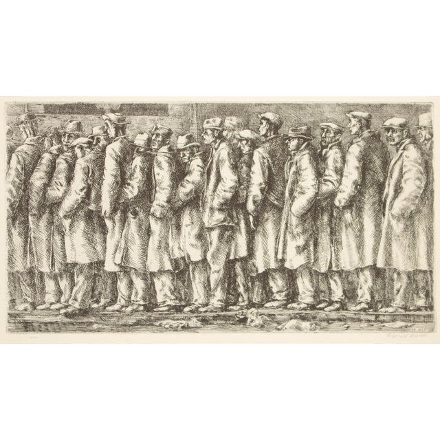 1939 After Reginald Marsh "Bread Line", First Edition Period Offset Lithograph For Sale - Image 9 of 10