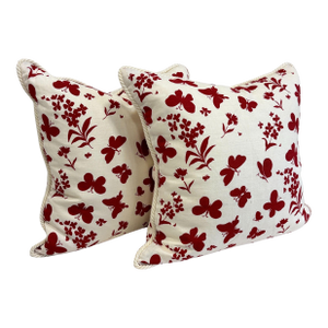 Pair of Tillett Textiles Butterfly Print Pillows.