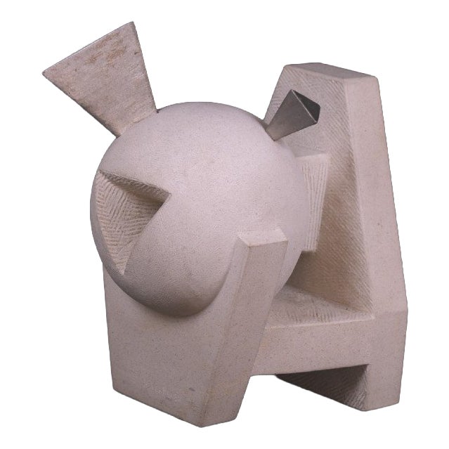 Hugo Verheyen, Painful Memory Sculpture, 1980s, Limestone and Steel For Sale