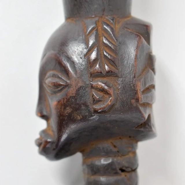 Wood Early 20th Century Luba Female Figural Staff For Sale - Image 7 of 8