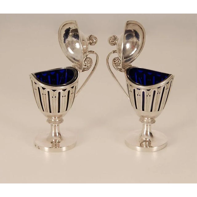 Early 19th Century Sterling Silver French 1st Empire Napoleonic Mustard Pots, Set of 2 For Sale - Image 11 of 14