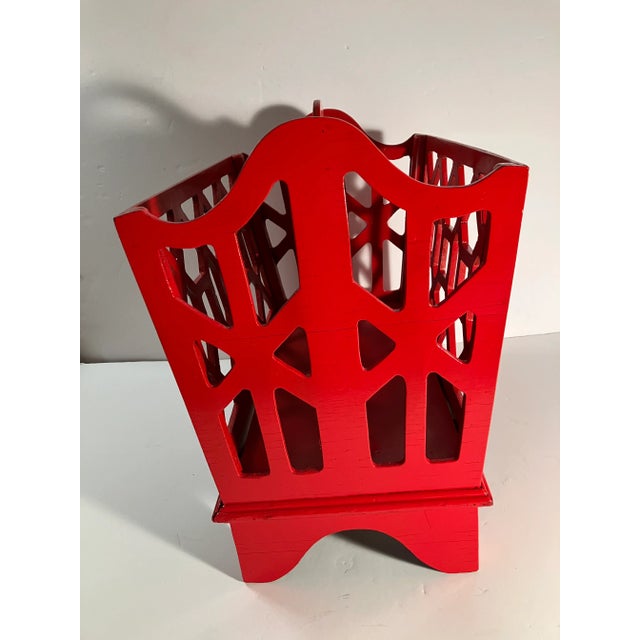 1940s 1940s Chinese Chippendale Style Magazine Rack For Sale - Image 5 of 5