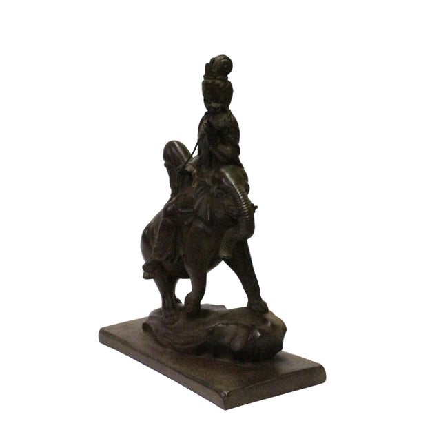 Chinese Handmade Brown Bronze Kwan Yin Riding Elephant Statue For Sale In San Francisco - Image 6 of 9