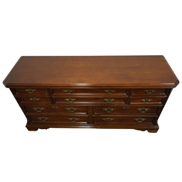 Bassett Furniture Eden House Collection Solid Cherry Traditional Style 50" Double Dresser 2072-237 For Sale - Image 9 of 12