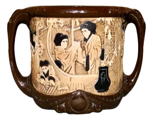 Large Bamboo Ware Art Pottery Jardiniere from Bretby, 1890s