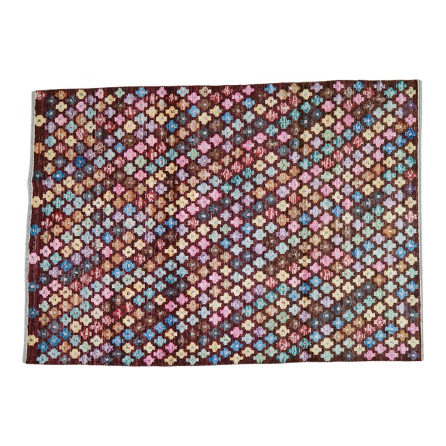 Moroccan Hand Knotted Beni Ourain Rug With Soft Texture,5'7"X7'9" For Sale