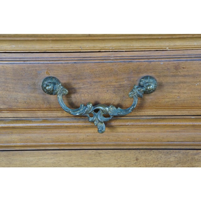 Brown Antique Louis XV French Provincial Walnut Rouge Marble Buffet Sideboard Commode For Sale - Image 8 of 18