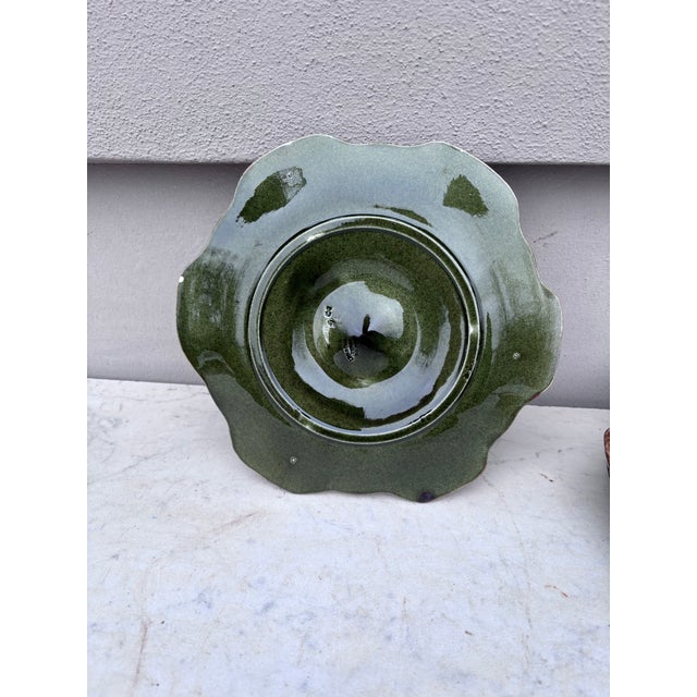 1900 - 1909 French Majolica Oyster Plate Longchamp, Circa 1900 For Sale - Image 5 of 5