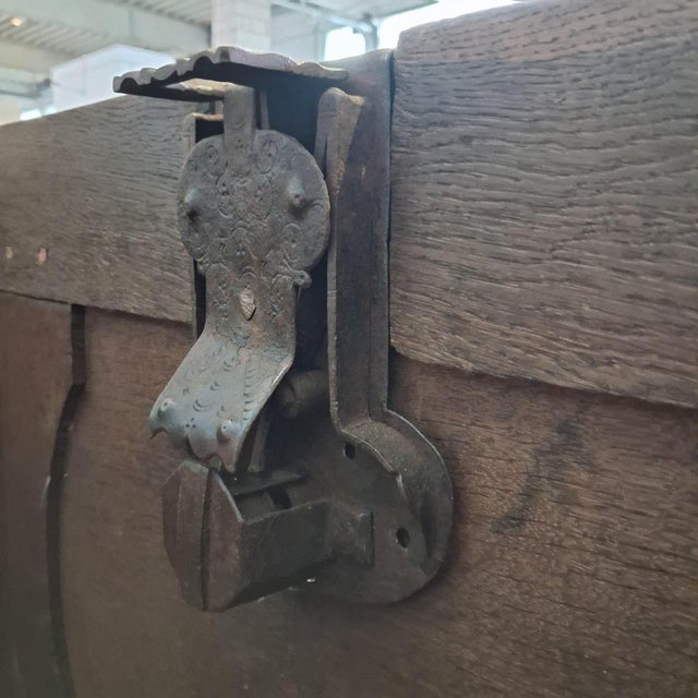 Antique Oak Chest with Iron Hardware, 18th-19th Century For Sale - Image 18 of 18