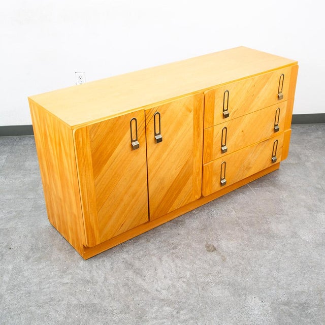 Mid Century Danish Modern Credenza Dresser Cabinet 6 Drawers Blonde Canadian MCM For Sale - Image 12 of 12