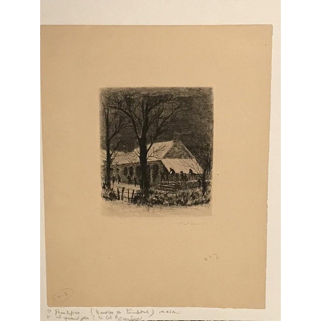 Jean Frélaut Lot of 2 etchings from ALAIN-FOURNIER’s book Le Grand Meaulnes Paris, Emile-Paul Frères, 1946. Each are...