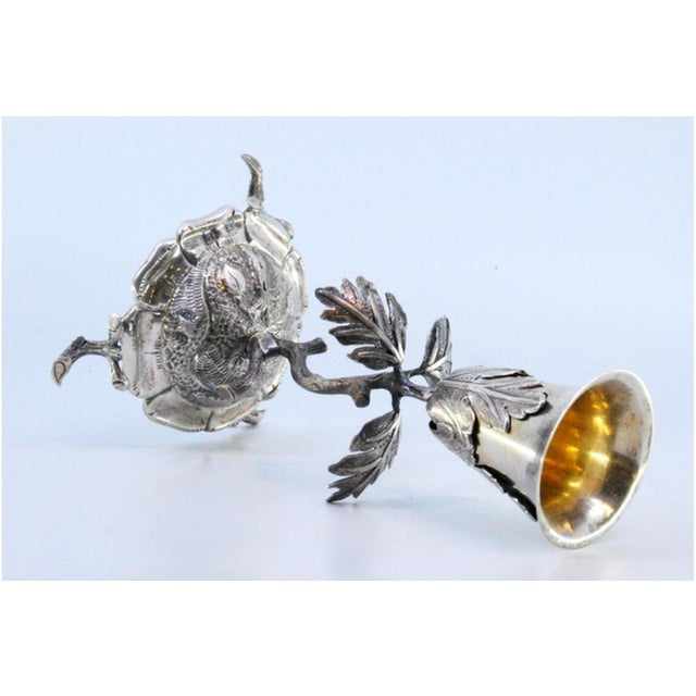 Metal Silver Toothpick Holder with Chalice For Sale - Image 7 of 9