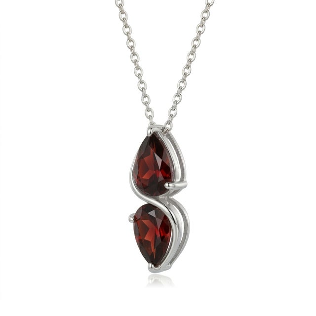 Minimalist Garnet Drop Necklace, January Birthstone Necklace for Woman For Sale - Image 4 of 5