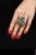 Late 20th Century Bochic “Orient” Vintage Blue Topaz & Emeralds Ring Set 18K Gold & Silver For Sale - Image 5 of 8
