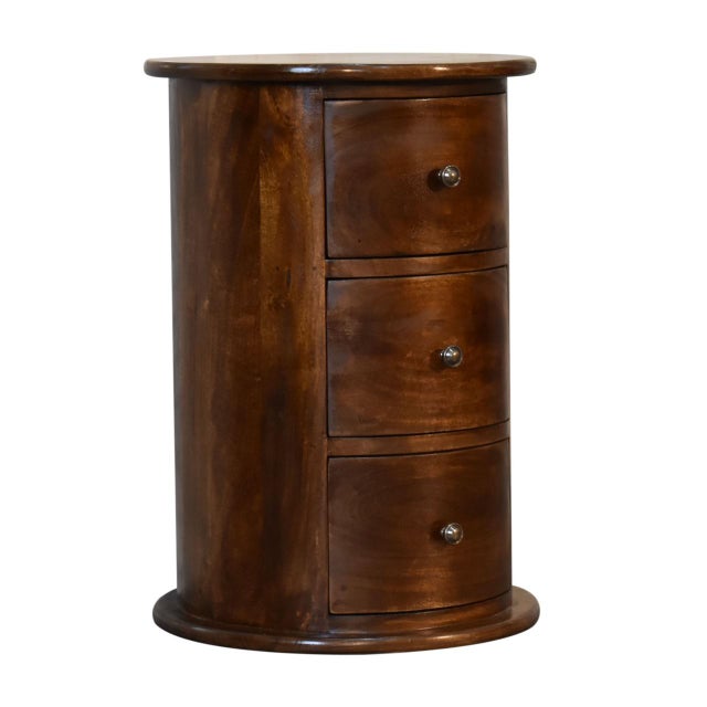 A handcrafted storage piece made from solid wood in a smooth, polished tone. Three spacious drawers provide functional...