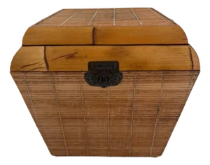 Thick Bamboo and Pencil Reed Lidded Box