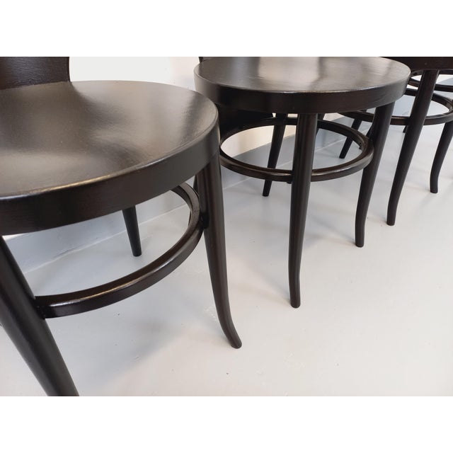 Black Vintage Mouette Chairs in Black Wood from Baumann, 1960s, Set of 4 For Sale - Image 8 of 18