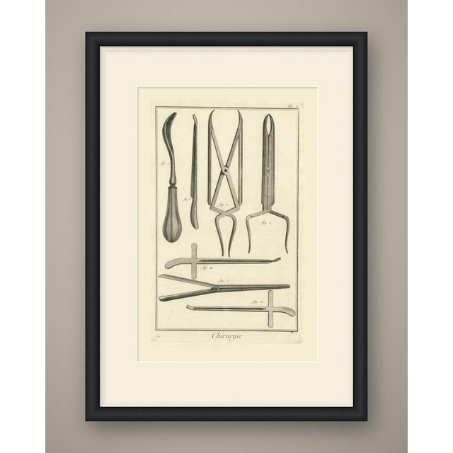 An original antique copper engraving, uncolored, showing seven numbered instruments. At the upper right is a long...