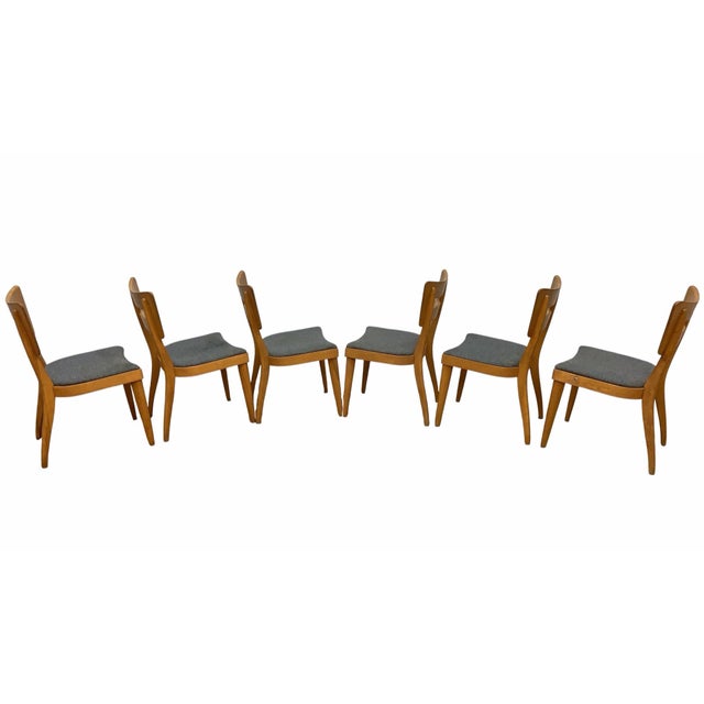 Mid-Century Modern MCM Heywood-Wakefield 8 Piece Dining Set With M154 “Dog Bone” Chairs For Sale - Image 3 of 12