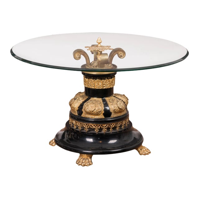 Louis Revival Ebony and Ormolu Gueridon For Sale