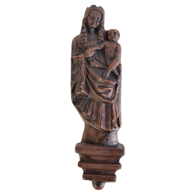Wall Sculpture of the Madonna and Child, 1930s For Sale