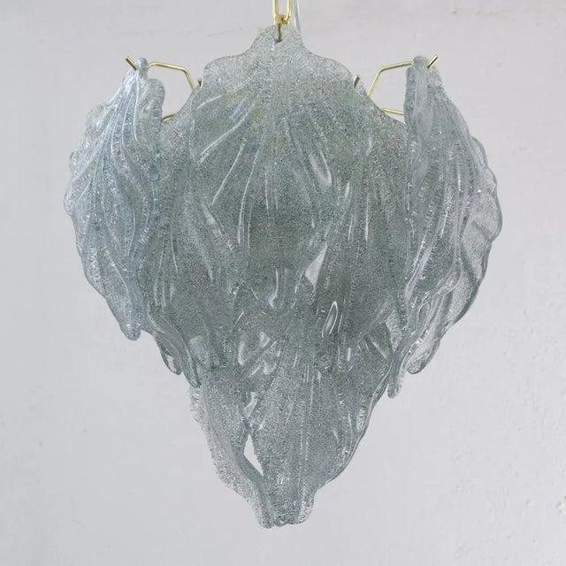 Suspension Chandelier with Murano Glass Leaves, Italy, 1990s For Sale - Image 6 of 12