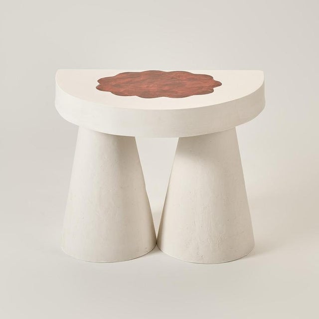 Brown Half Moon Bedside Table in Jesmonite by Perler For Sale - Image 8 of 13