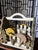 Vintage Folk Art Flying Goose and Sunrise Scene on Wooden Basket For Sale - Image 4 of 12