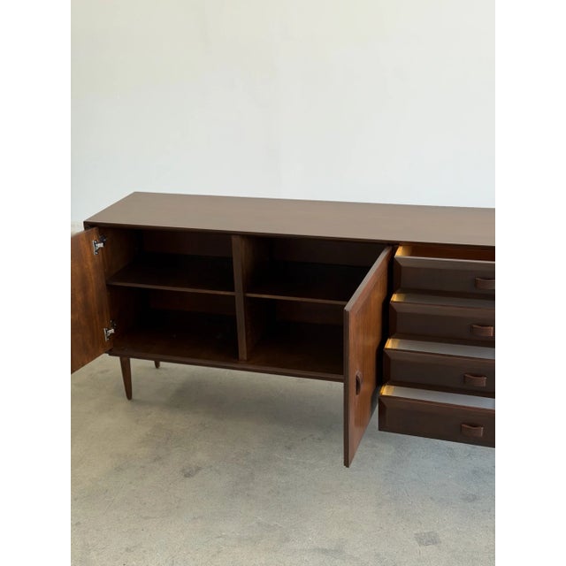 Brown 1960s Danish Modern Credenza For Sale - Image 8 of 8