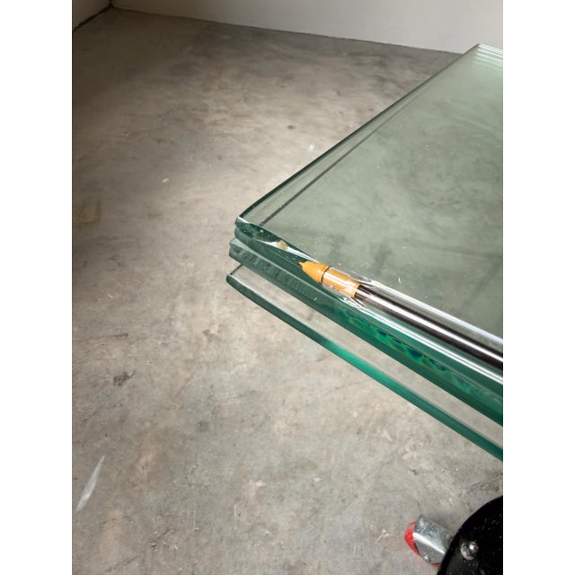 Hollywood Regency Faux Bamboo Chrome & Brass Five-Tier Étagère Bookcase For Sale - Image 10 of 12